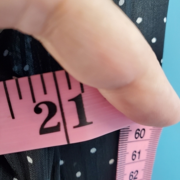 Sara Michelle Petite black polka dot blouse 3/4 sleeves PL - Picture 11 of 12